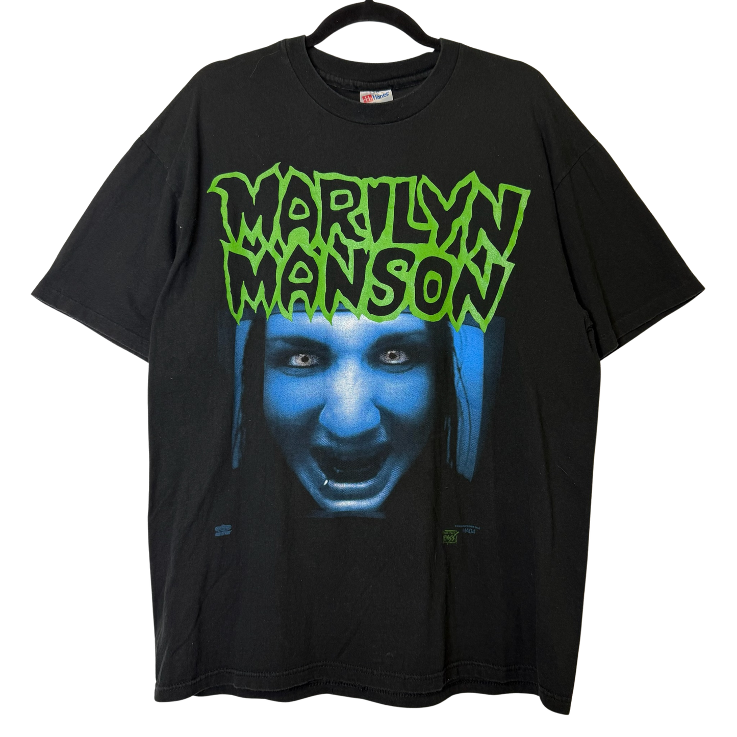 90s Marilyn Manson Blue Face Backstage Pass Band T-Shirt