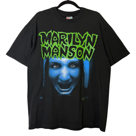 90s Marilyn Manson Blue Face Backstage Pass Band T-Shirt