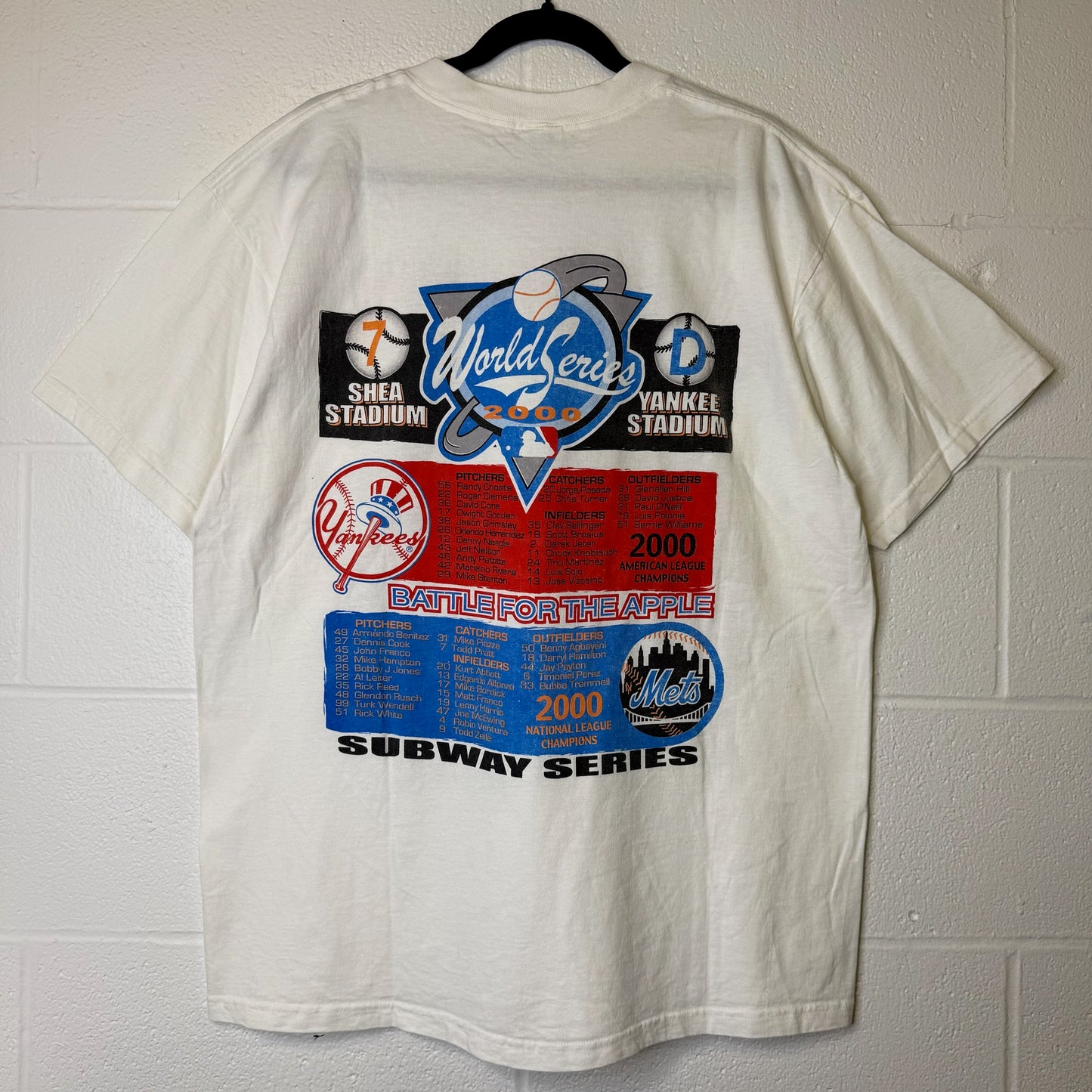 2000 New York Yankess vs Mets Subway Series MLB T-Shirt Sz XL (B2831)
