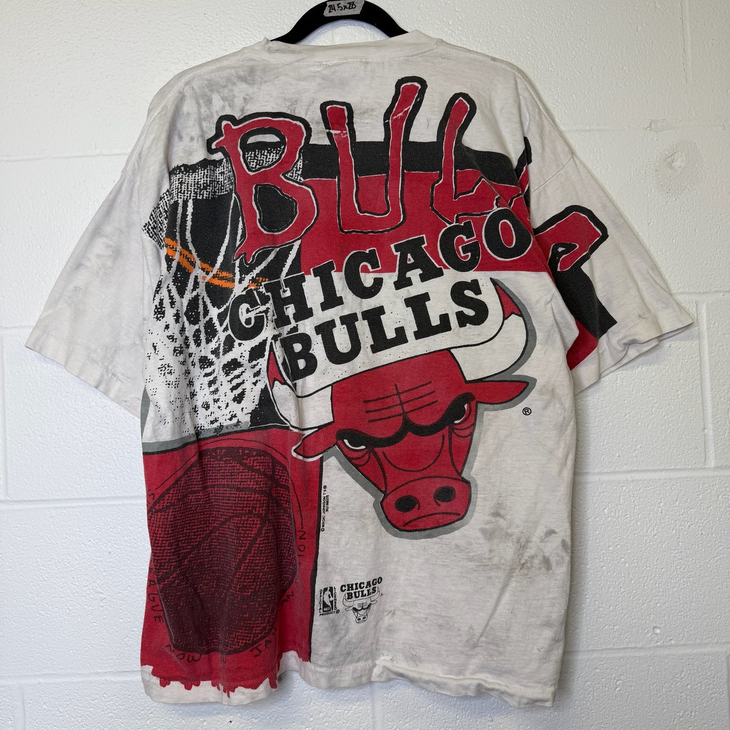 90's Chicago Bulls AOP T-Shirt Sz XL (B1764)