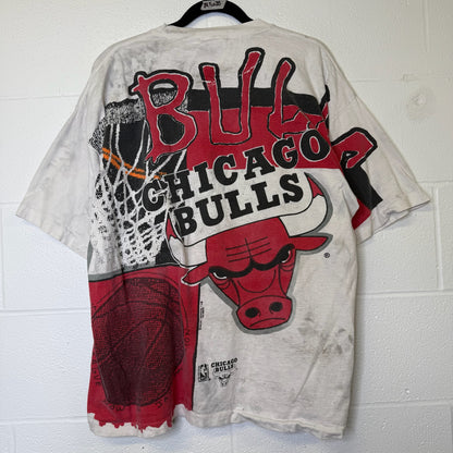 90's Chicago Bulls AOP T-Shirt Sz XL (B1764)