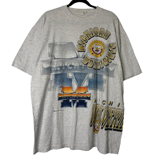 90's Michigan Wolverines Bulletin NCAA T-shirt Sz 2XL (B1666)