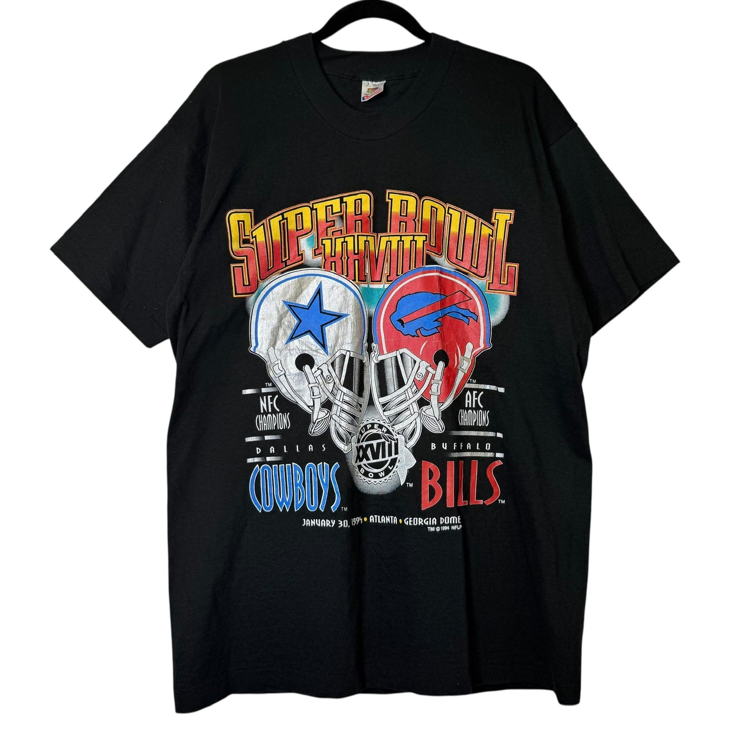 1994 Dallas Cowboys vs Buffalo Bills T-shirt Sz L (B2117)