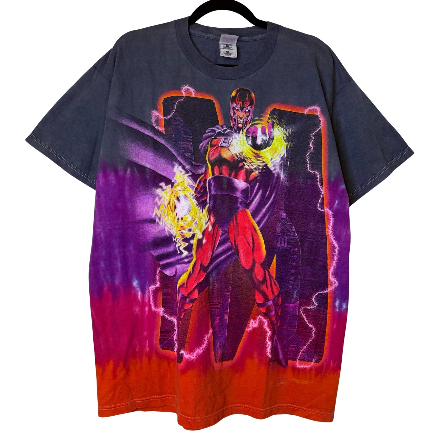 1998 Magneto AOP Marvel T-shirt Sz XL (X349)