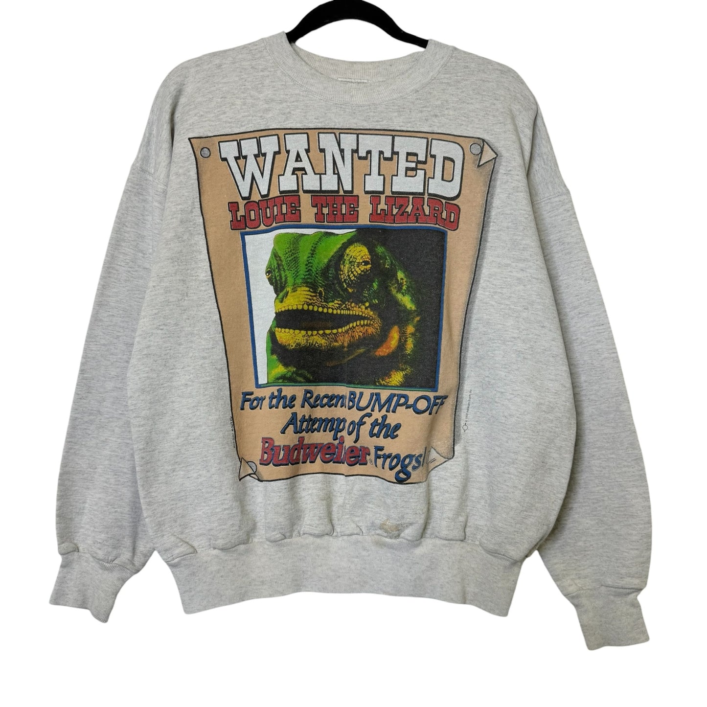 1998 Louis Lizard Budweiser Beer Crewneck Sz L (B571)