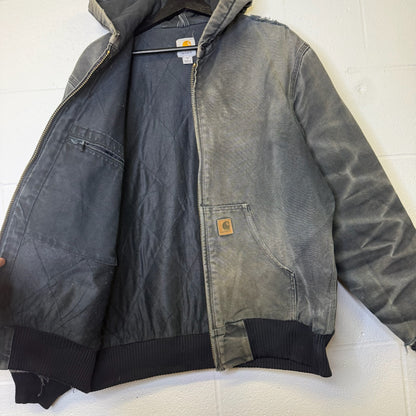 Carhartt Sun Faded Black Hooded Jacket Sz M (B1780)