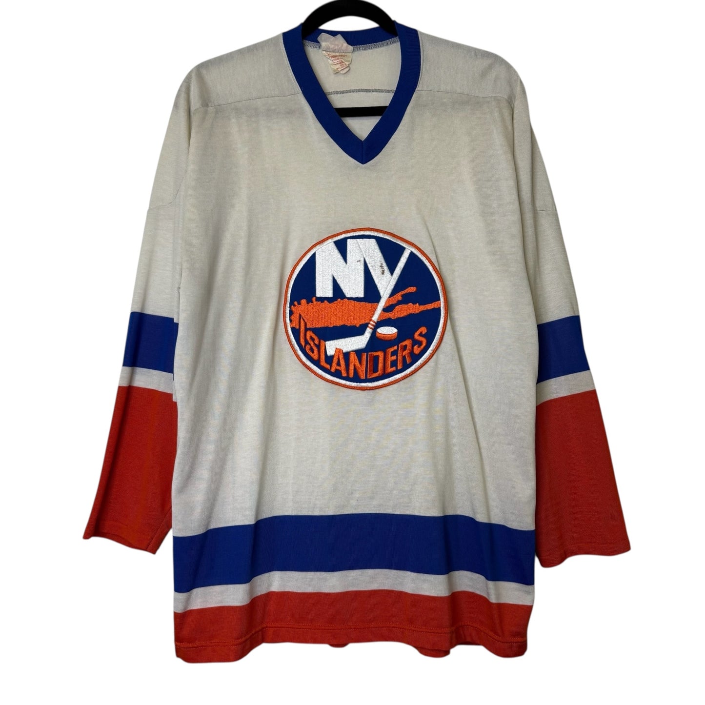 80s New York Islanders Sandow Knit Hockey NHL Jersey Sz M (B1801)