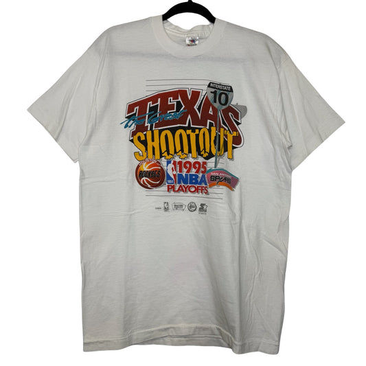 1995 Texas Shootout Spurs vs Rockets NBA T-shirt Sz L (B2978)