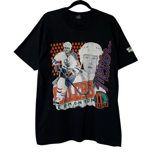 90's Edmonton Oilers Mark Messier NHL  T-shirt Sz XL (B686)
