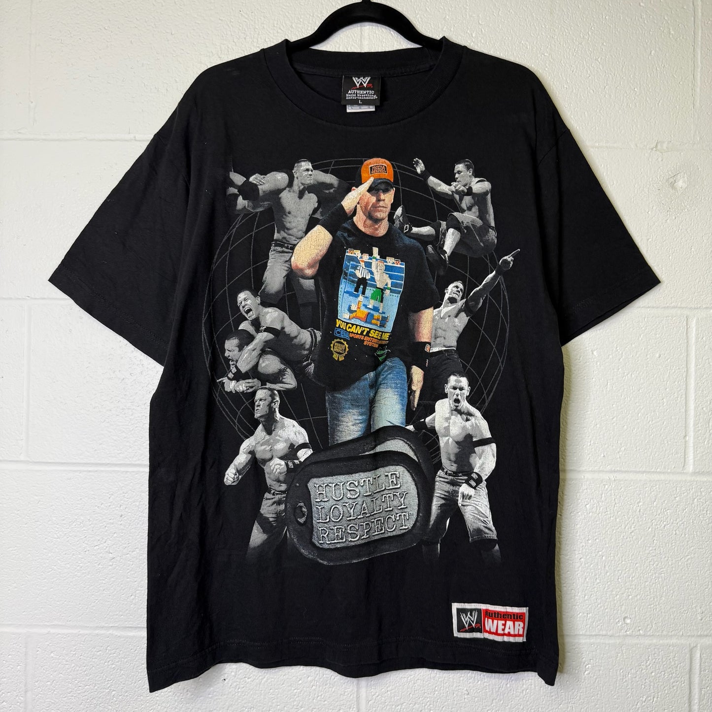 2000s John Cena Can't See Me WWF T-shirt Sz L (B1657)