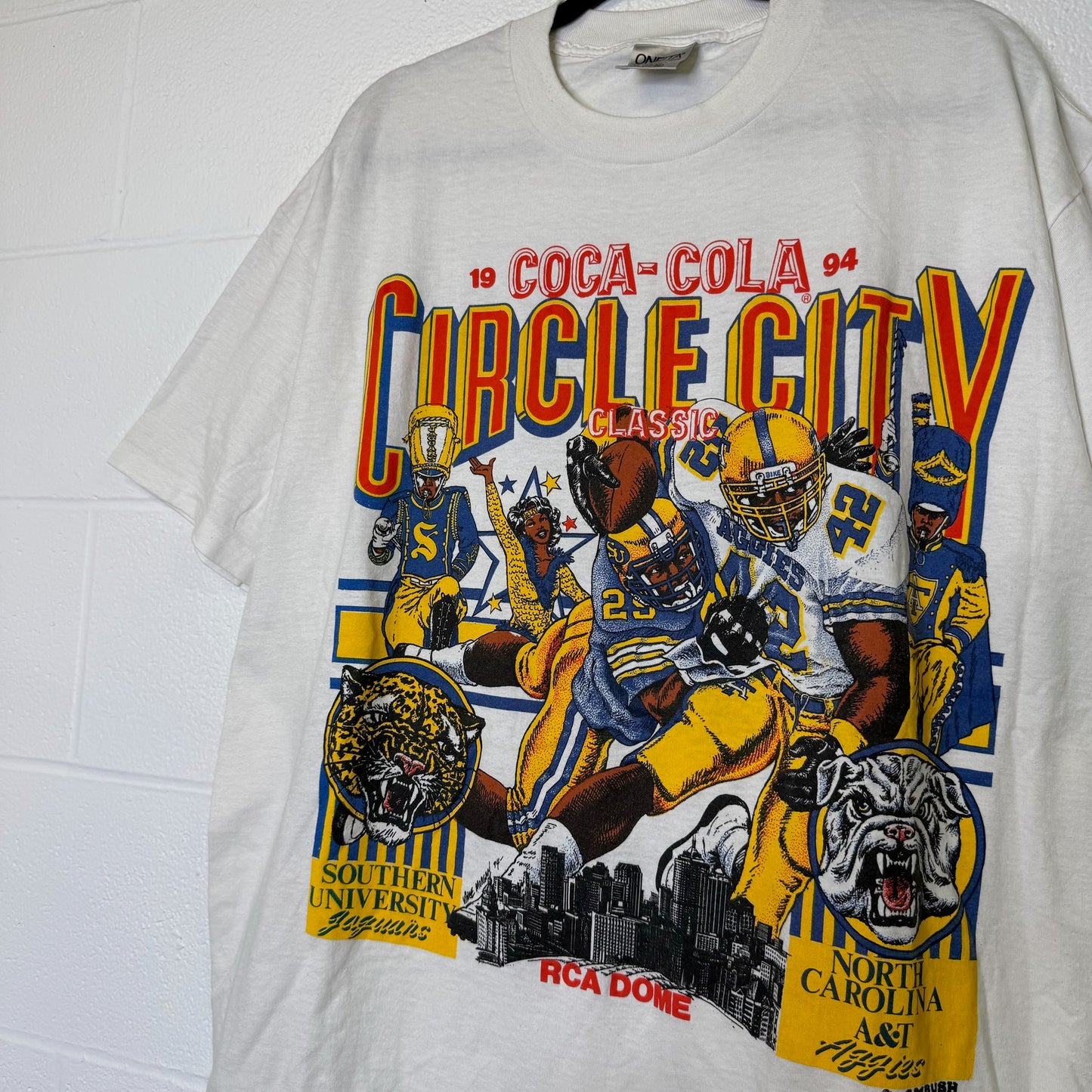 90s Circle City Classic NCAA Jaguars vs Aggies T-Shirt Sz XXL (B2906)
