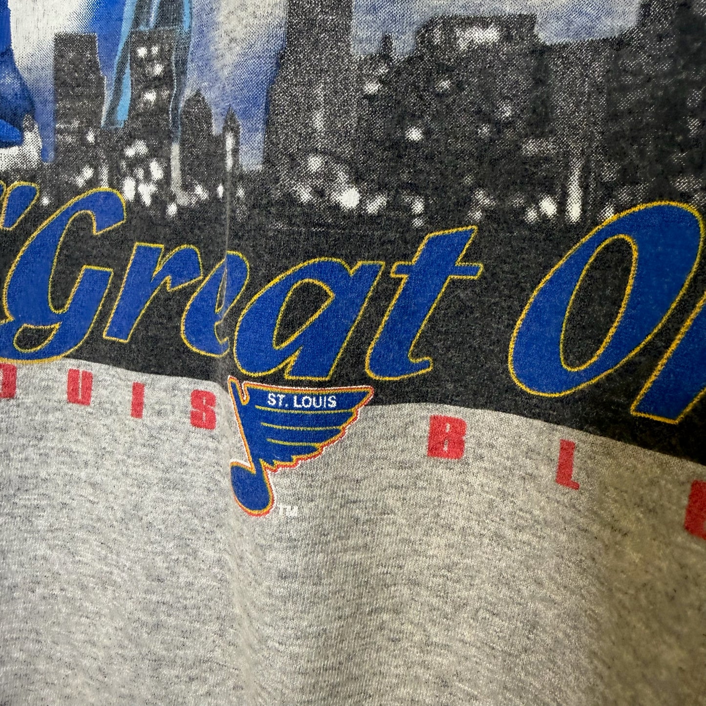 90s Wayne Gretzky St Louis Blues NHL T-Shirt Sz M (B2879)