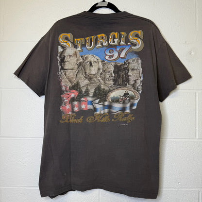 1997 Sturgis Biker Rally Eagle Faded T-Shirt Sz L (B1732)