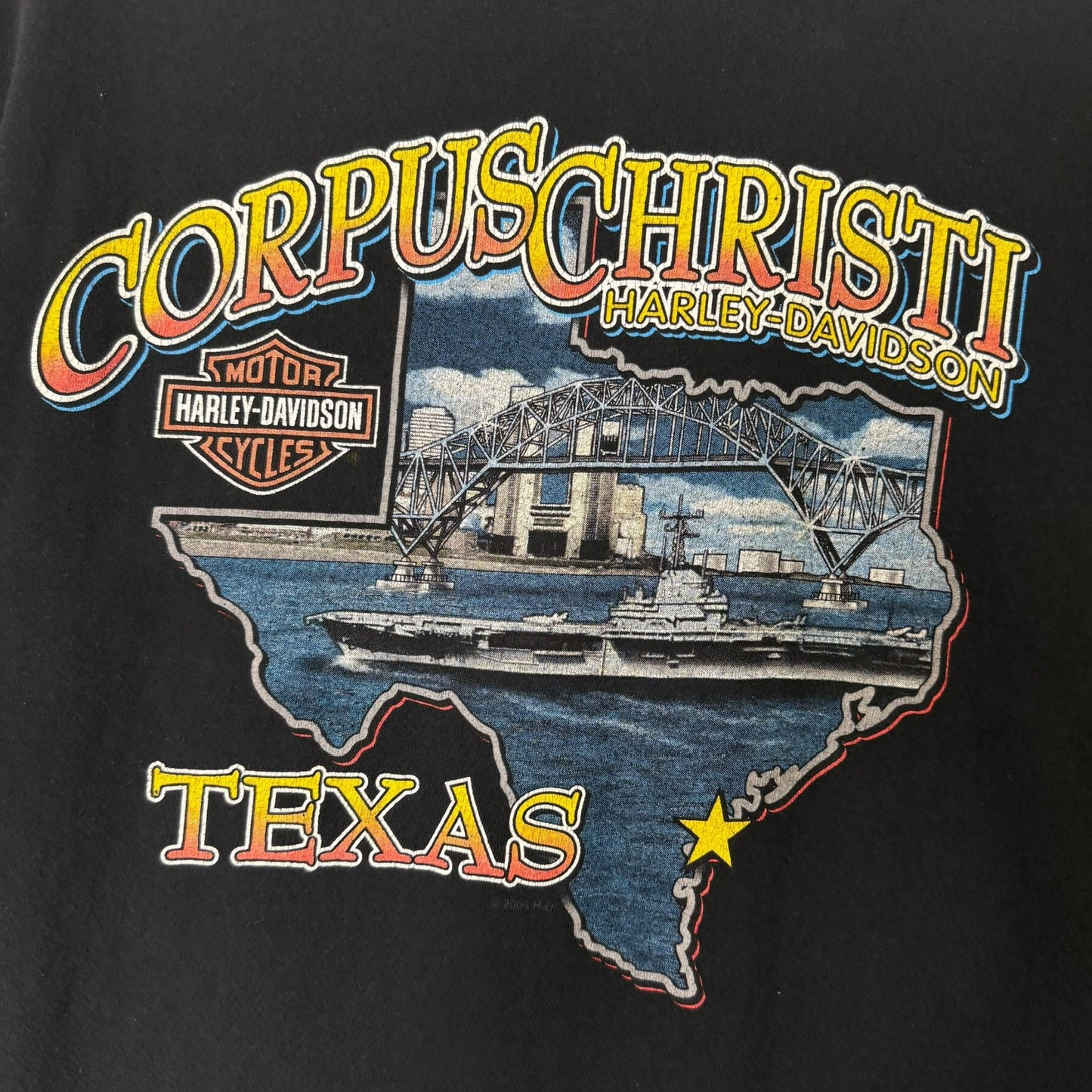 2000 Harley Davidson Corpus Christi T-shirt Sz L (B581)