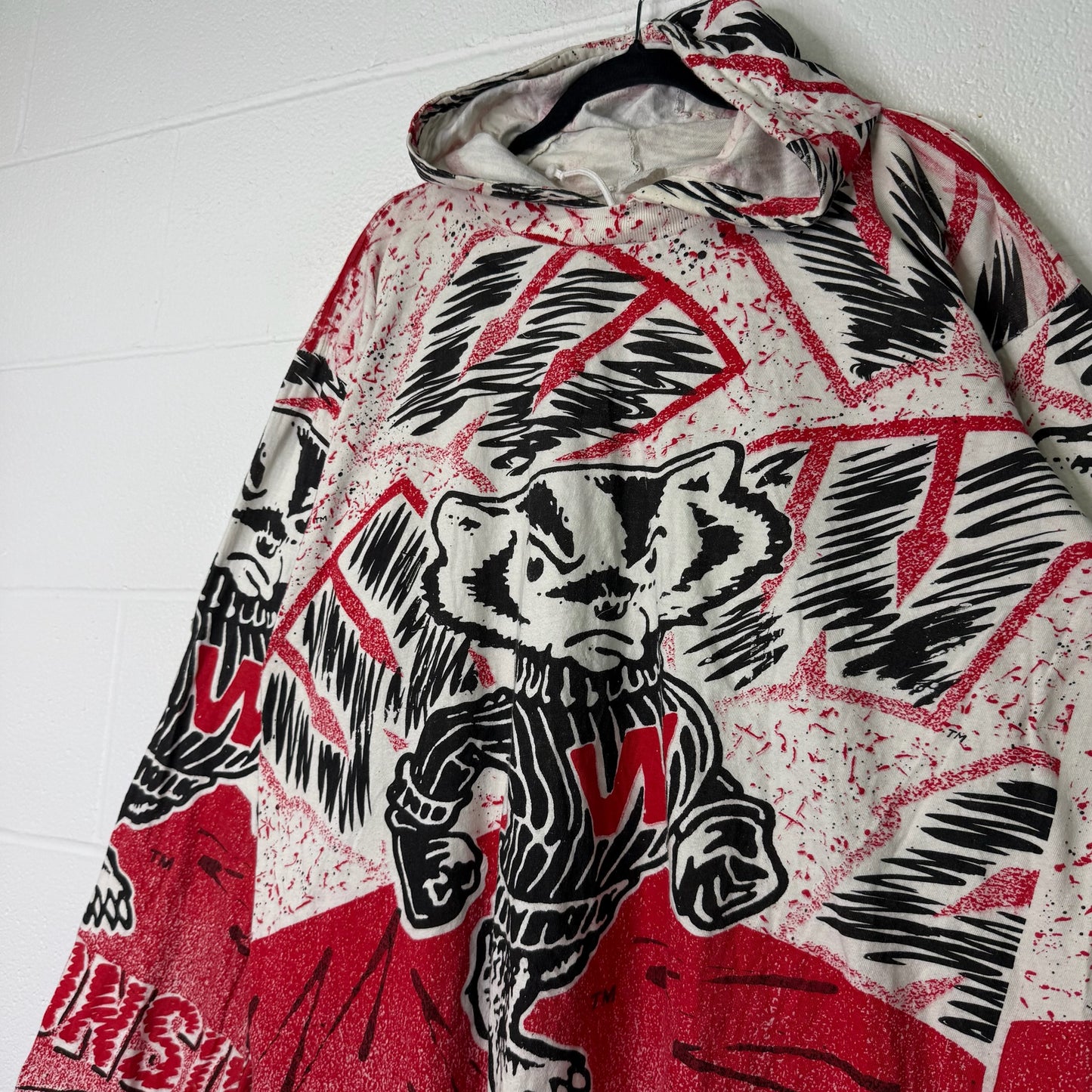 90s Wisconsin Badgers NCAA AOP Shirt Sz XL (B2700)