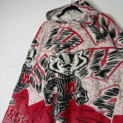 90s Wisconsin Badgers NCAA AOP Shirt Sz XL (B2700)