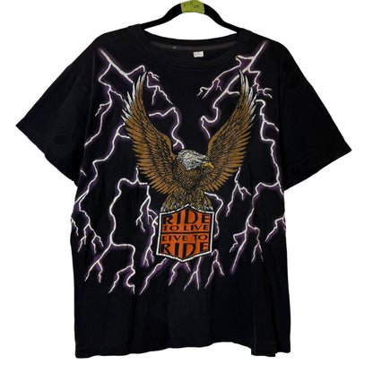 90s Eagle Ride to Live American Thunder T-shirt Sz M (B1713)