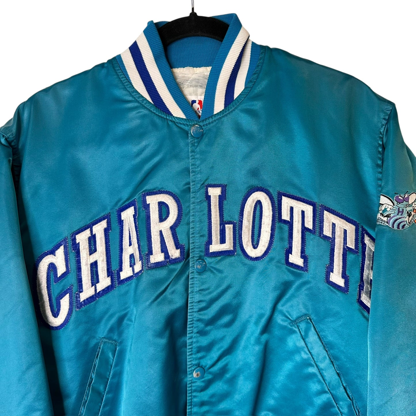 90's Charlotte Hornets NBA Starter Satin Jacket Sz M