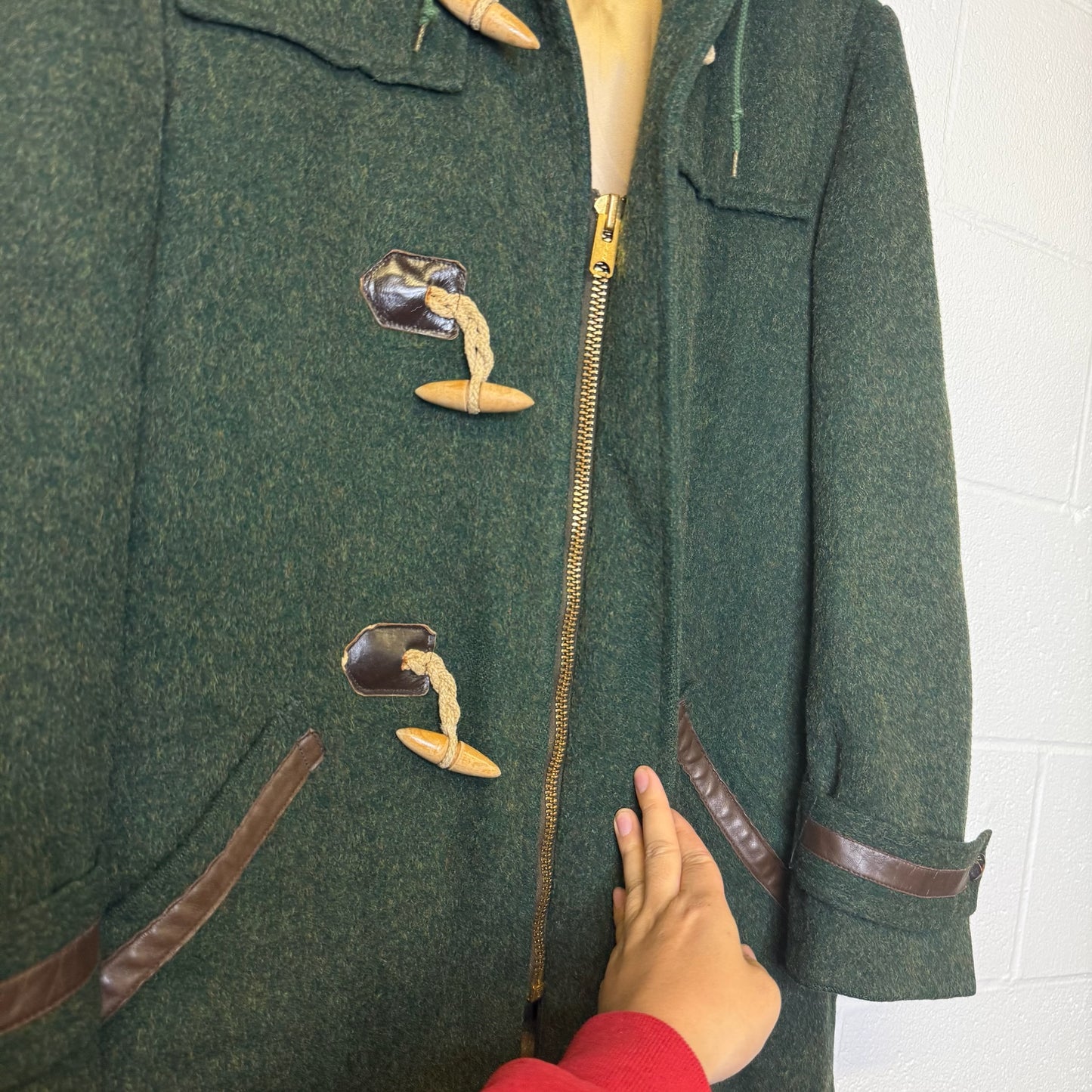 Vtg Duffle Coat by Zero King Jacket Sz M (B1779) Virgin Wool