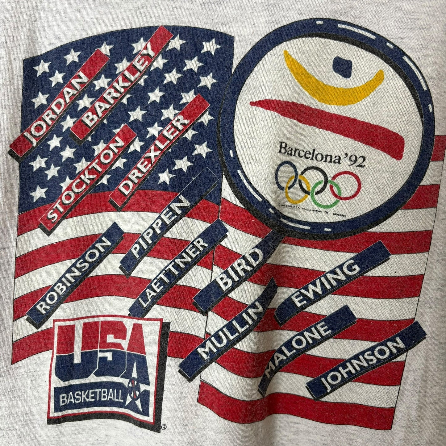 1992 Olympic Dream Team Caricature T-shirt Sz XL (4319)