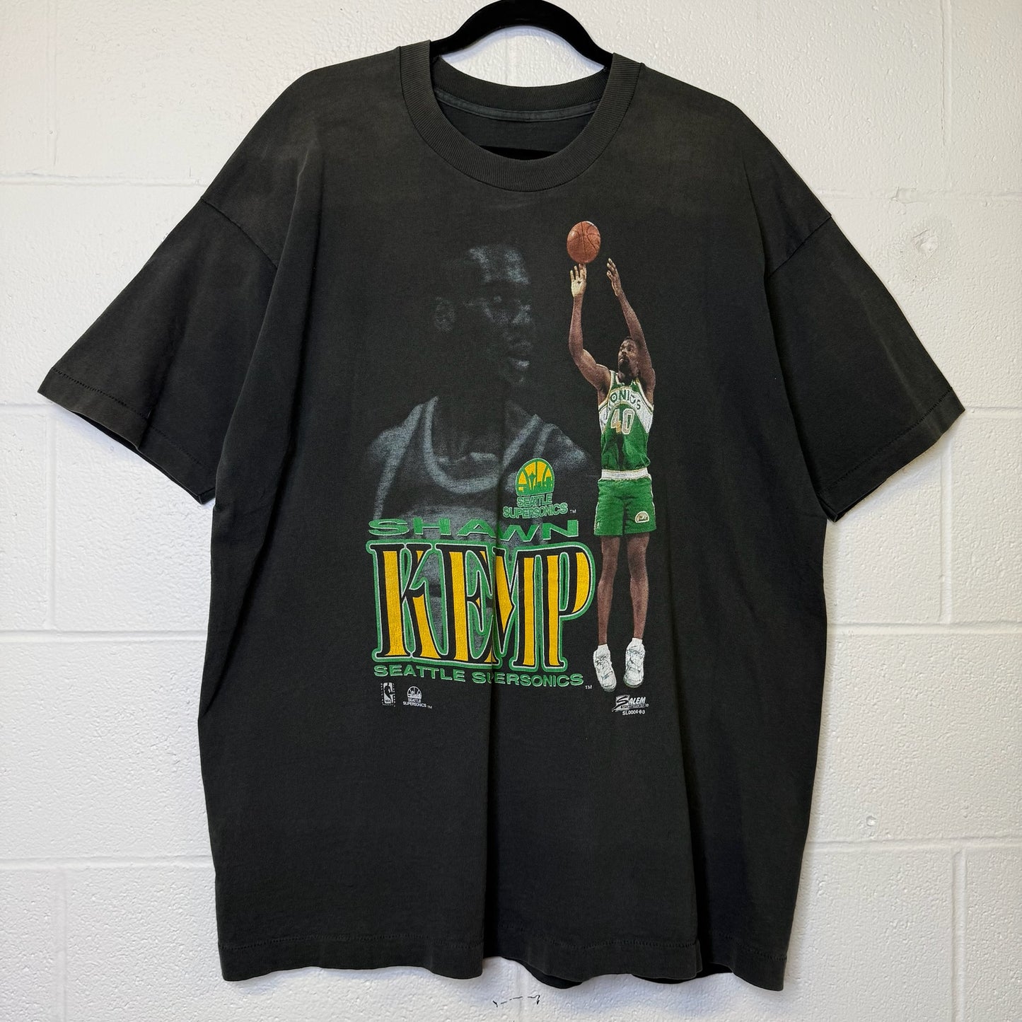 90s Shawn Kemp Seattle Supersonics Salem NBA T-Shirt Sz XL (B2232)
