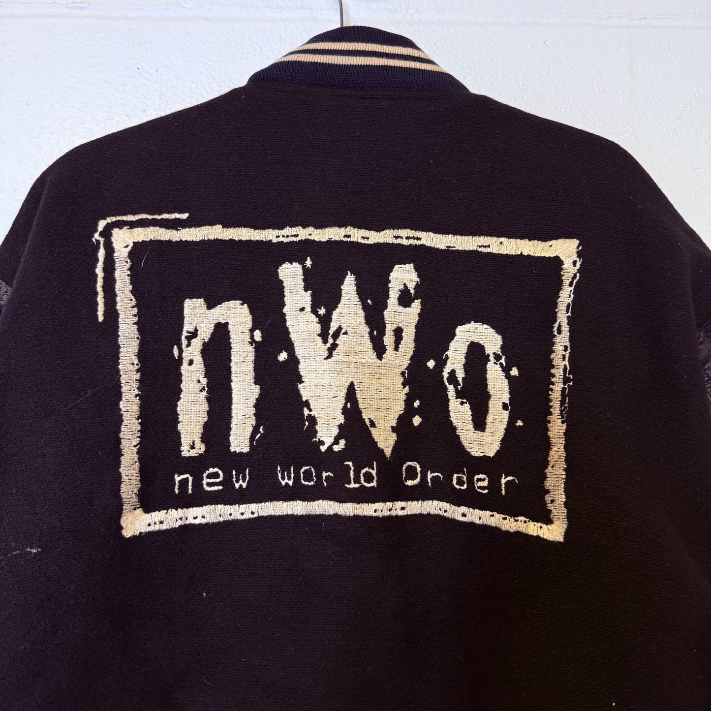 90's NWO Wrestling Letterman Leather/Wool Jacket Sz L