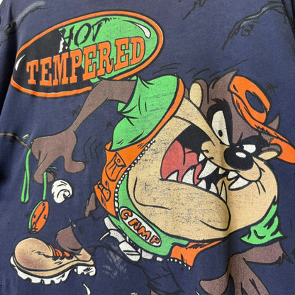 1996 Tasmanian Devil "Hot Tempered" Camping Cartoon T-shirt Sz XL (A3671)