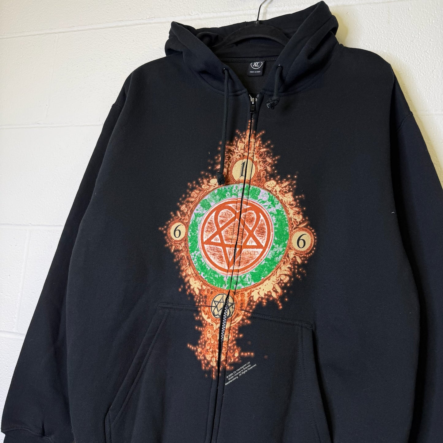 2005 HIM Heartagram Hoodie Sz XL (B2035)