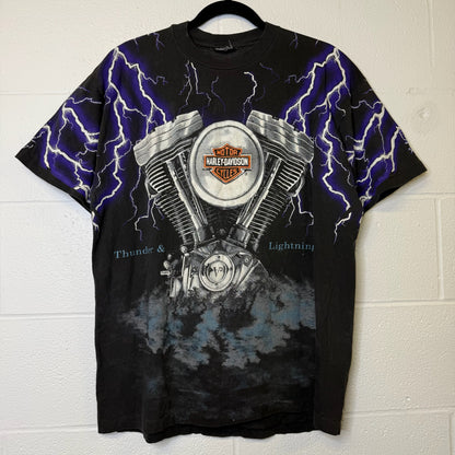 90s Harley Davidson Thunder & Lightning AOP T-Shirt (B2267)