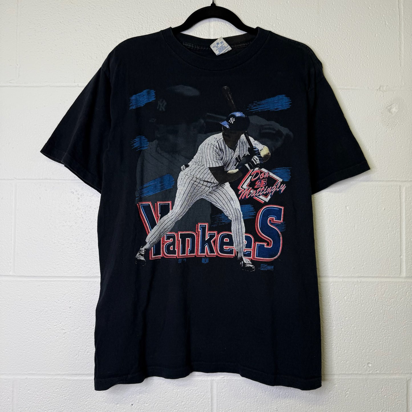 1990 New York Yankees Don Mattingly MLB Salem T-shirt Sz L (B1679)