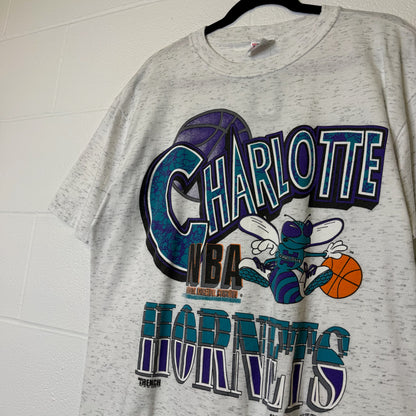 90s Charlotte Hornets NBA T-Shirt Sz L (A8212)