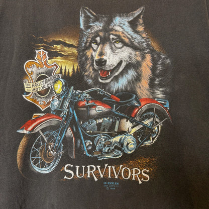 1989 Harley Davidson 3D Emblem Long Sleeve T-Shirt Sz L (B2263)