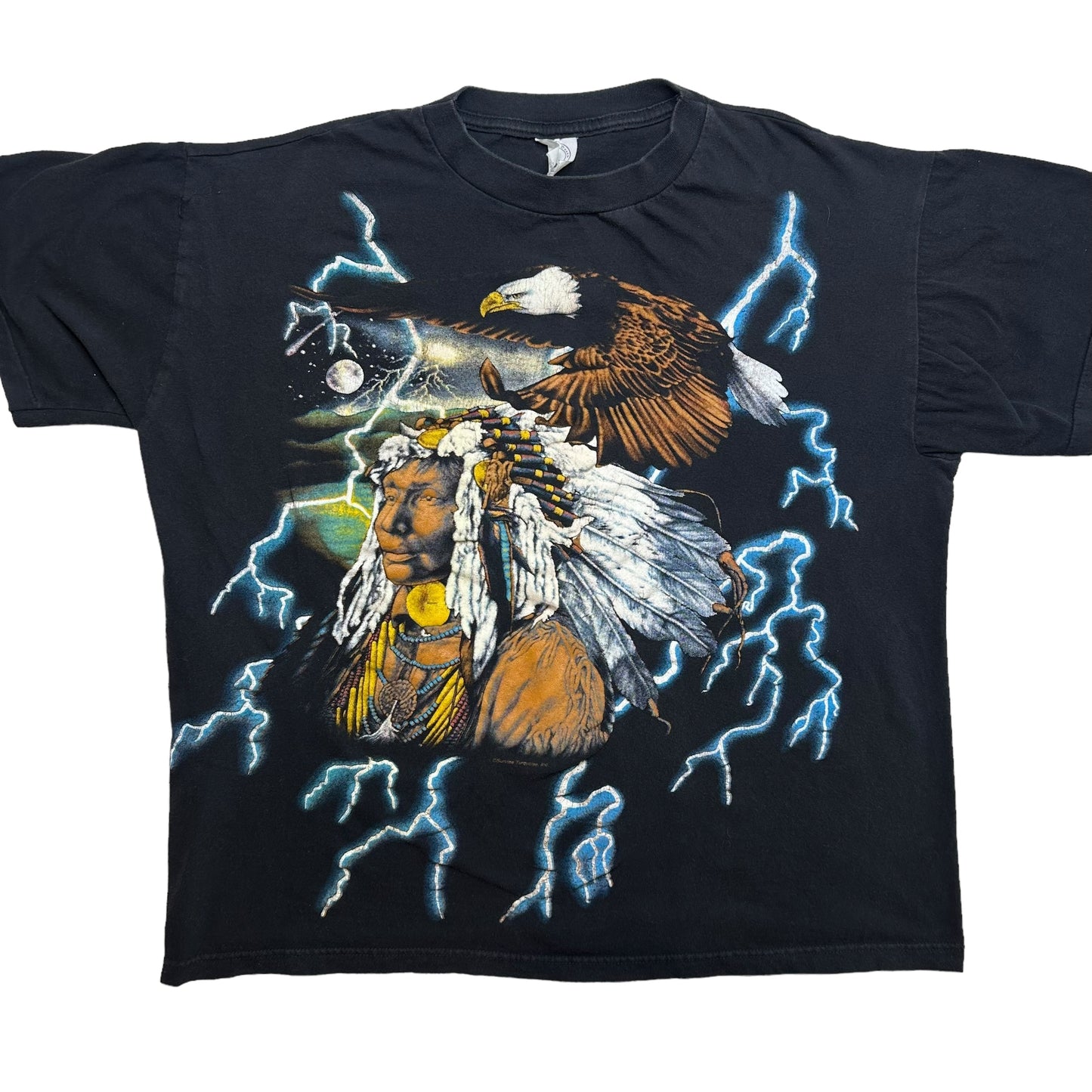 90s Chief American Thunder T-shirt Size L (A5675)