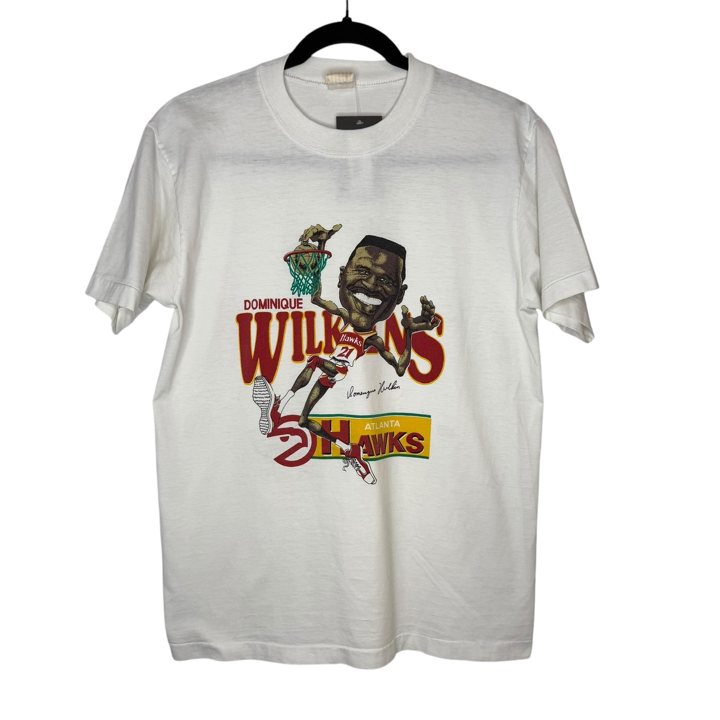 90s Dominique Wilkins Atlanta Hawks NBA T-shirt Sz L (A4485)