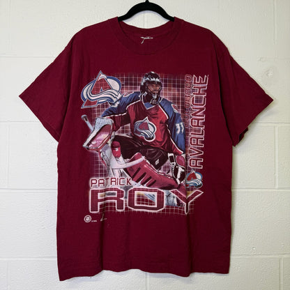 90's Patrick Roy Colarado Avalanche NHL T-shirt Sz XL (B1651)