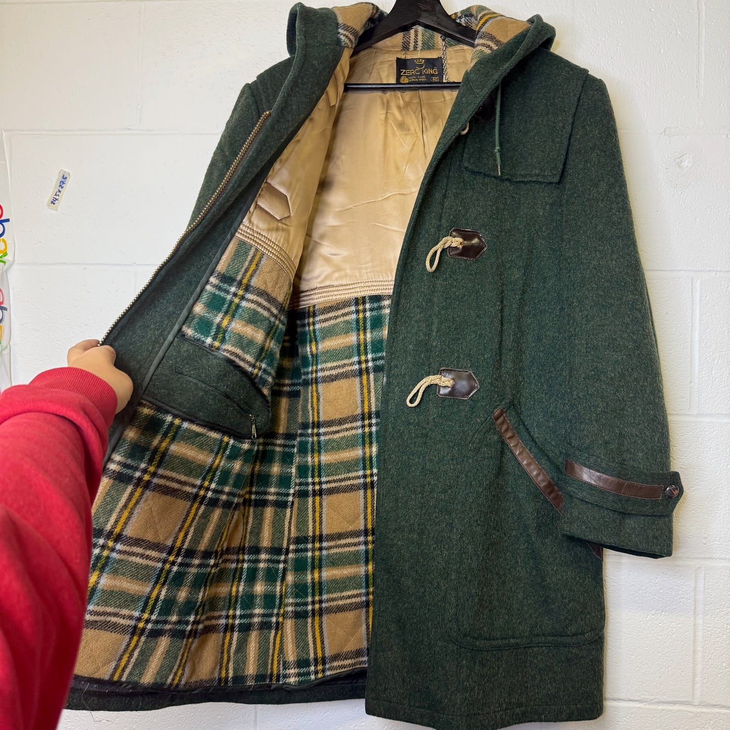 Vtg Duffle Coat by Zero King Jacket Sz M (B1779) Virgin Wool