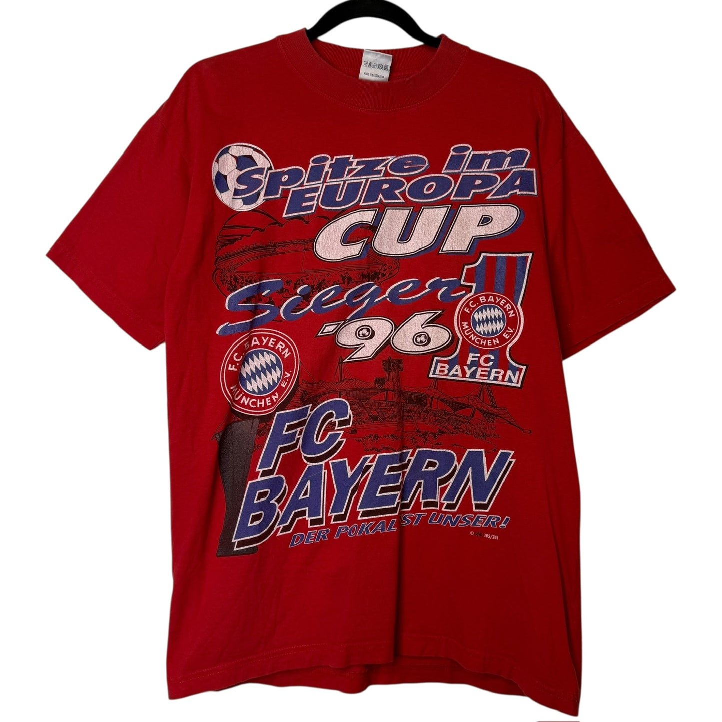 1996 Bayern FC Soccer T-Shirt Sz L (1905)