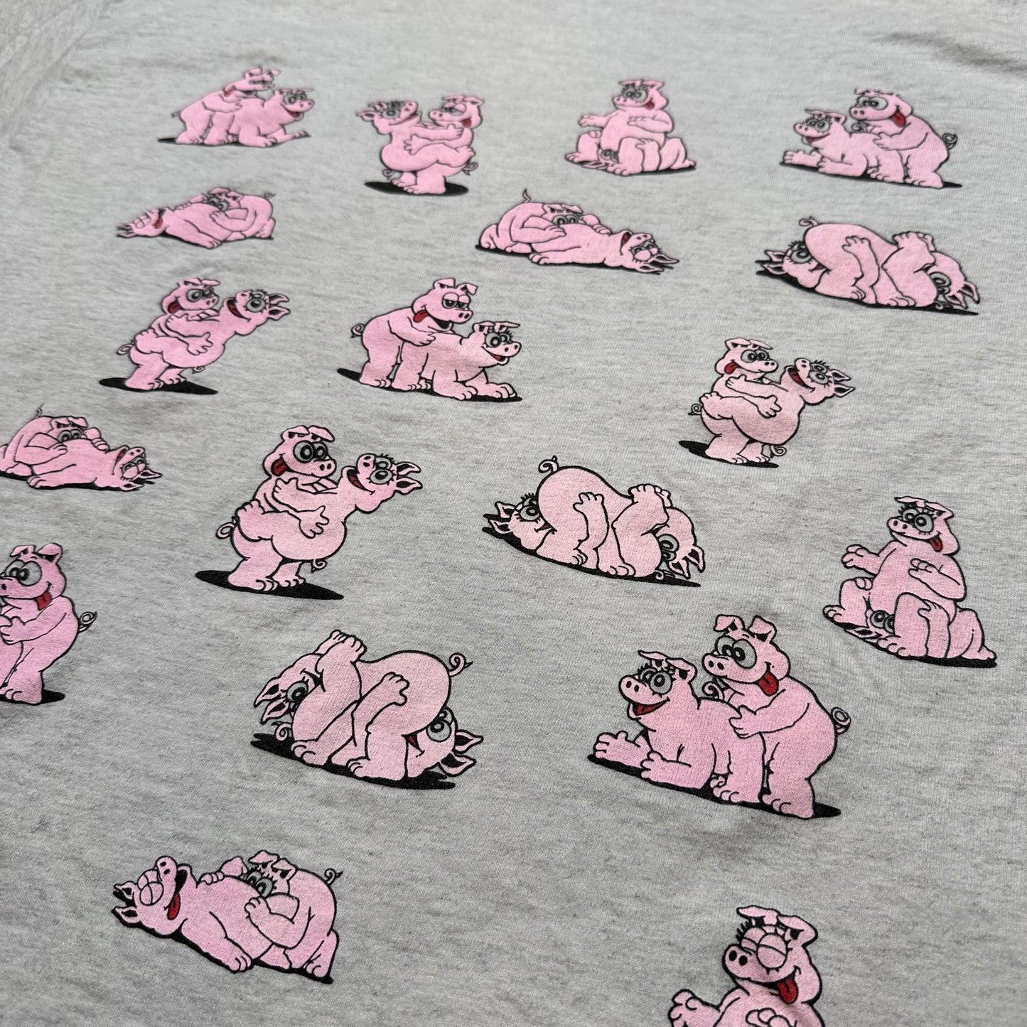 1991 Pigs Sex Positions T-Shirt Sz L (A6033)