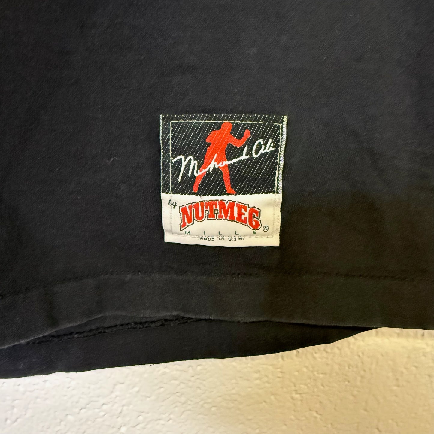 90’s Muhammed Ali Boxing Nutmeg Stats T-shirt Sz XL (A6492)