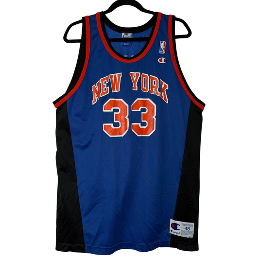 90s New York Knicks Patrick Ewing NBA Champion Jersey Sz 48