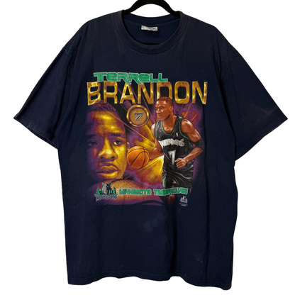 90s Terrell Brandon Minnesota Timberwolves NBA Coin T-Shirt Sz XL
