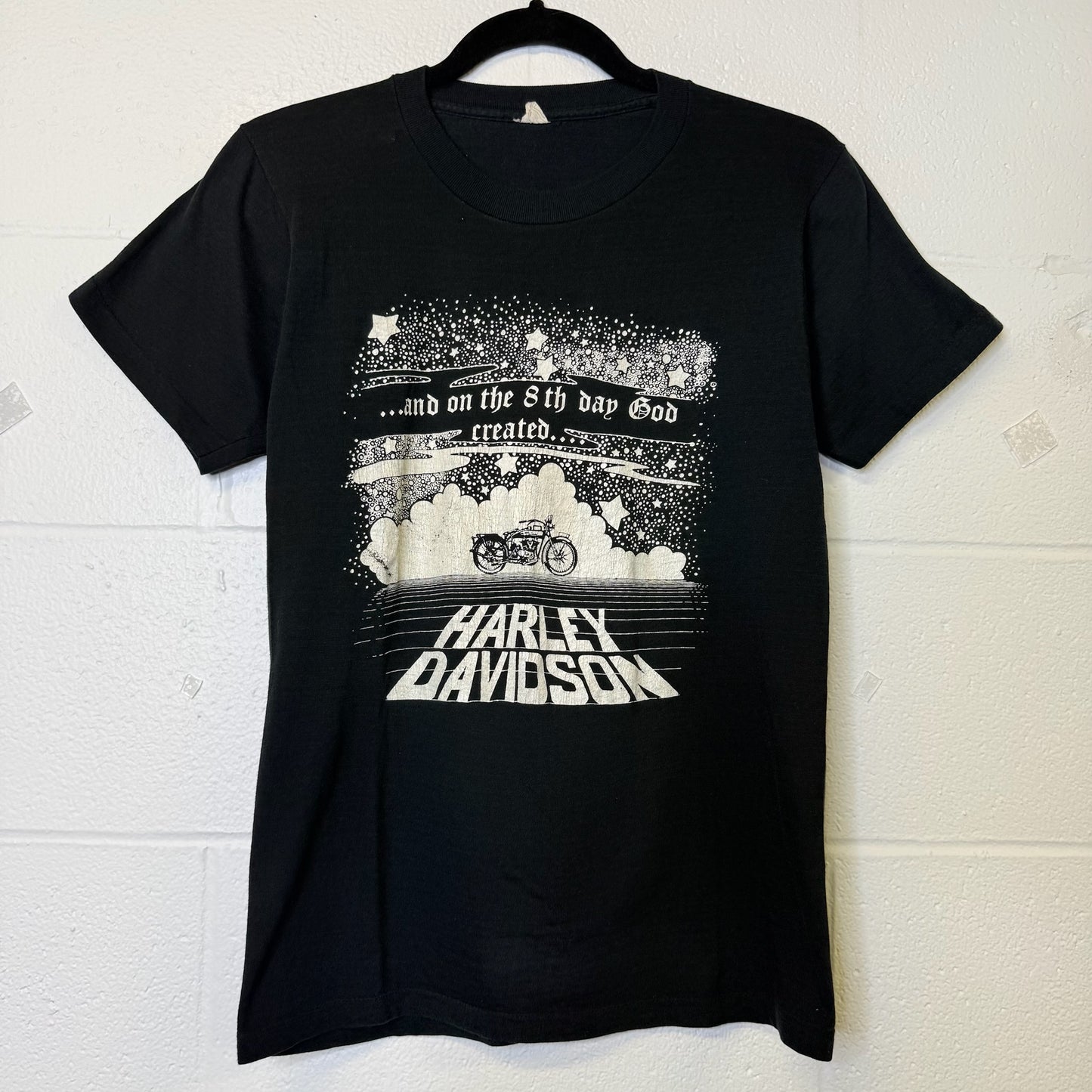 80's Harley Davidson 8th Day God Created T-Shirt Sz M (B464)