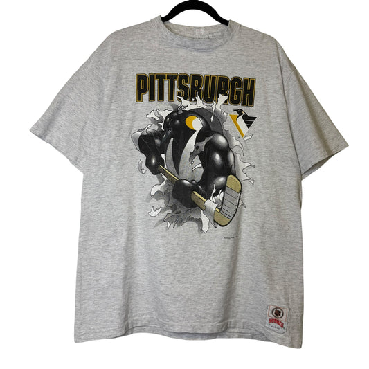 90's Pittsburgh Penguins Nutmeg Breakthrough T-Shirt Sz L (B2068)