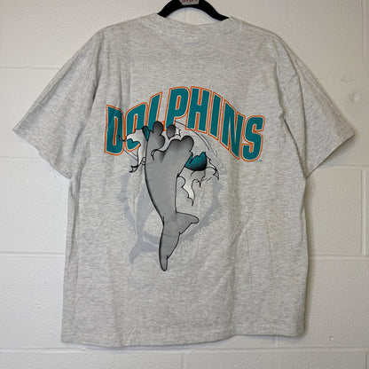 90's Miami Dolphins Nutmeg Breakthrough T-Shirt Sz L (B2078)