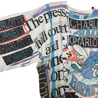 90s Charlotte Hornets Magic Johnson T's NBA AOP Sz 2XL