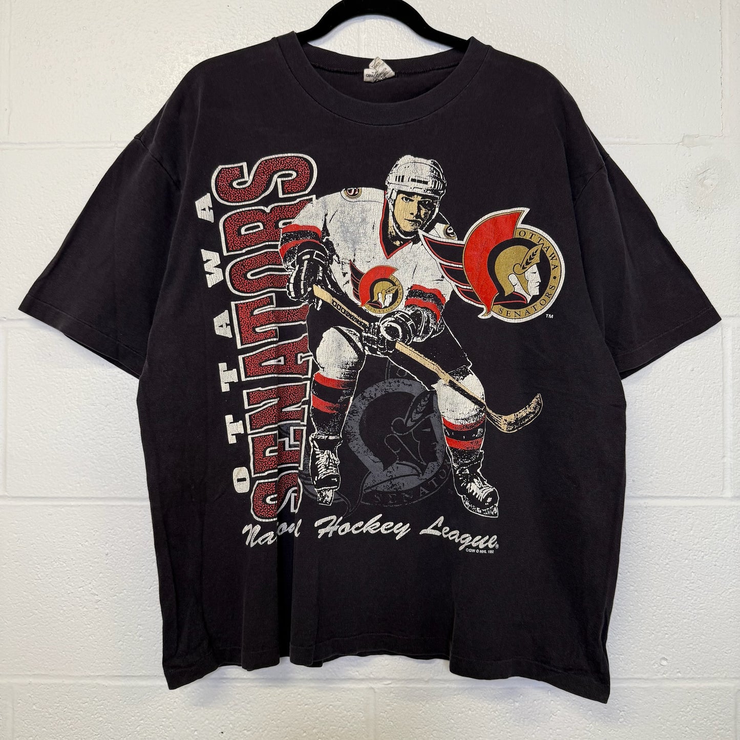 1992 Ottawa Senators NHL T-Shirt Sz L (B2968)