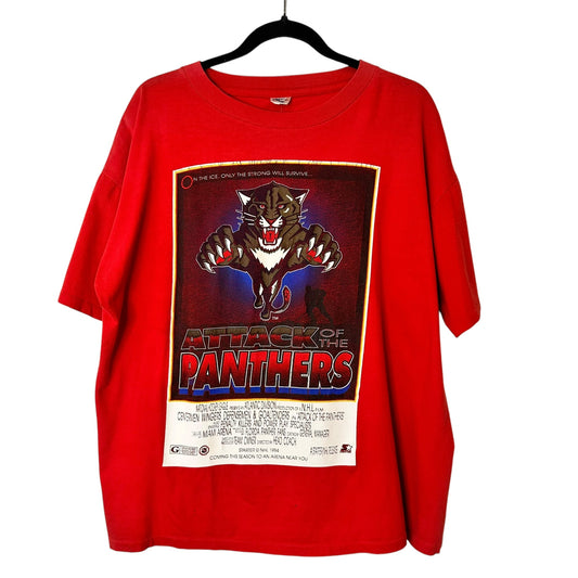 1994 Florida Panthers Movie Poster T-Shirt Sz L(A808)