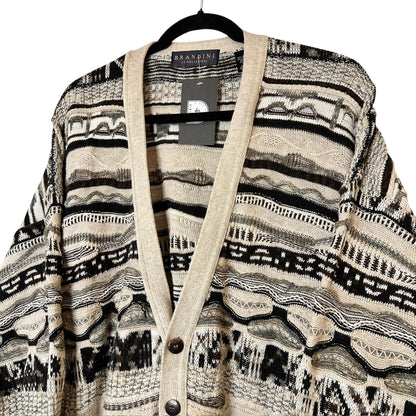 90's Coogi Style Cardigan by Brandini Sz L (A7980)