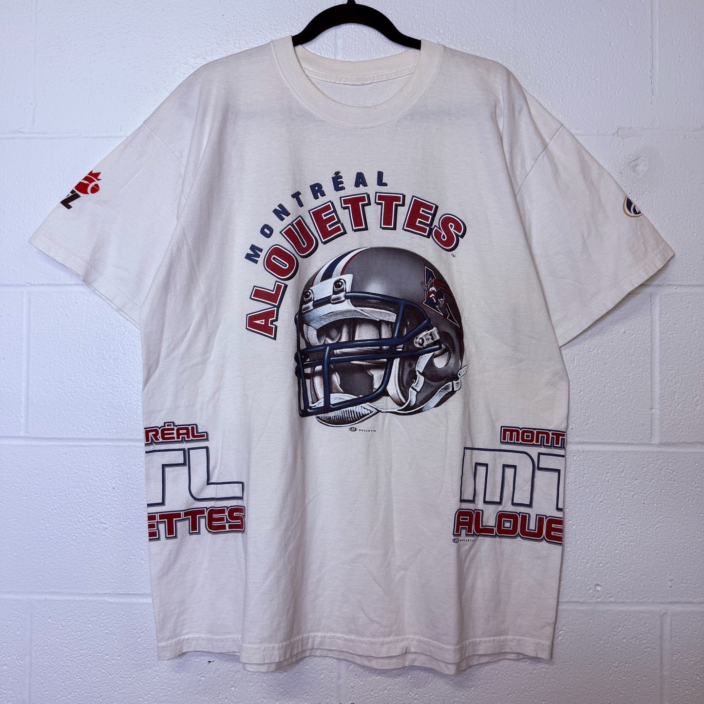 90s Montreal Alouettes CFL Bulletin Athletics T-shirt (B2324)