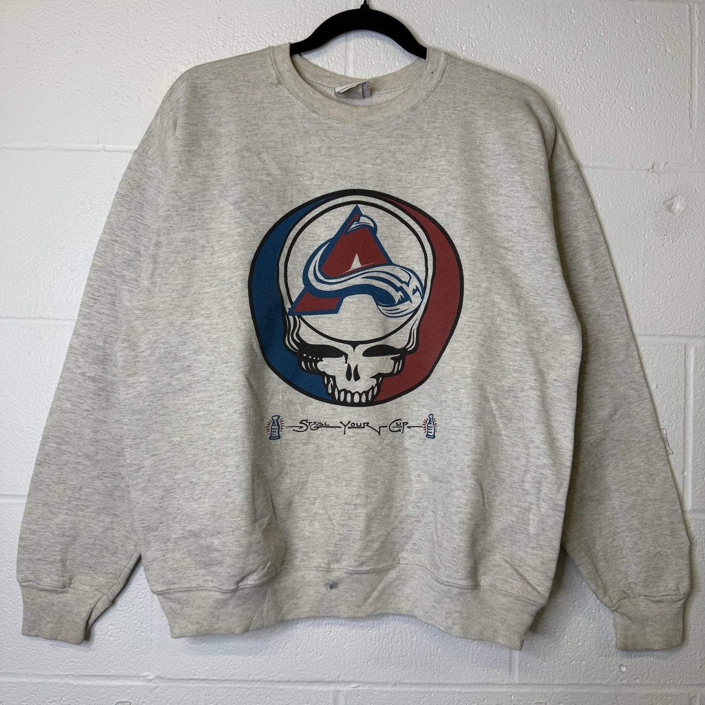 90s Colorado Avalanche Grateful Dead NHL Crewneck Sz M (B2352)